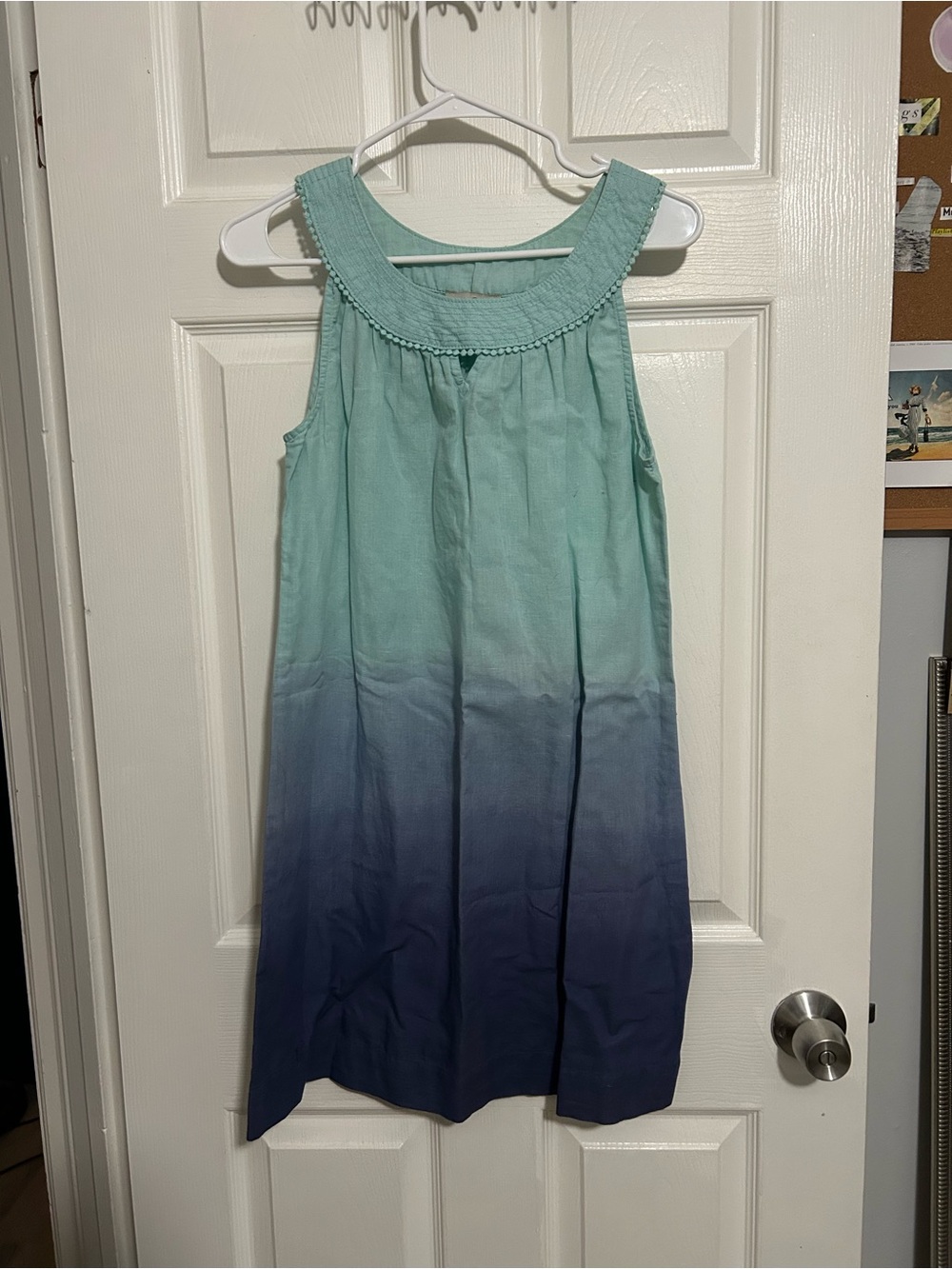 Charlie Paige Vintage Mint-to-Navy Ombre Sleeveless Shift Dress